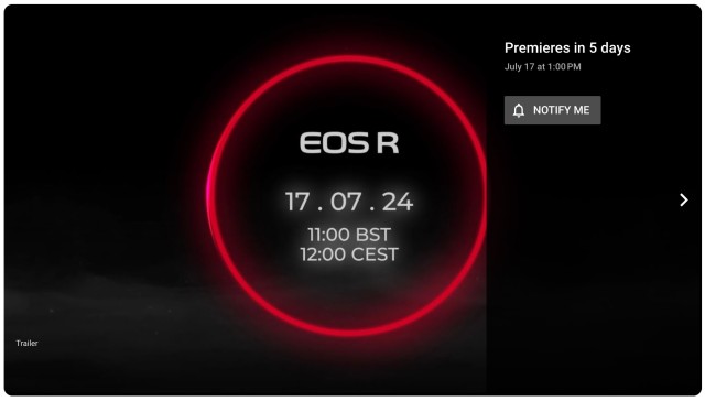 Canon EOS R1 and R5 Mark II Teaser on YouTube