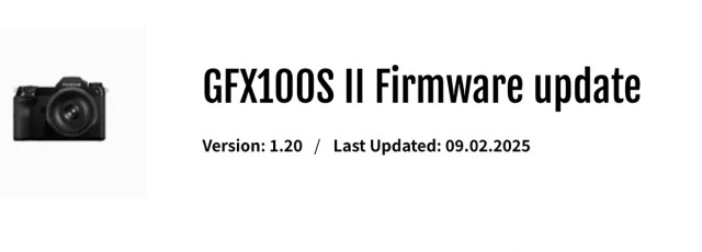 Fujifilm GFX 100S II Firmware Update Version 1.20 Released