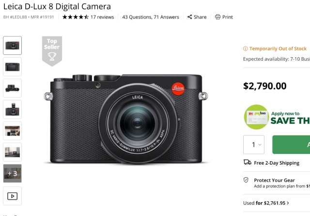 Leica D-Lux 8 Price increase in the U