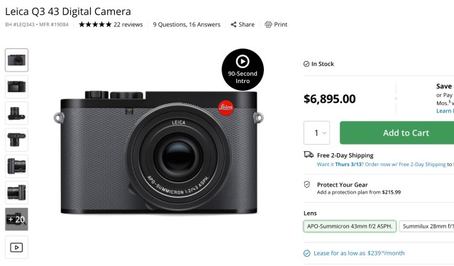 Leica Q3 43 is in Stock at BH Photo