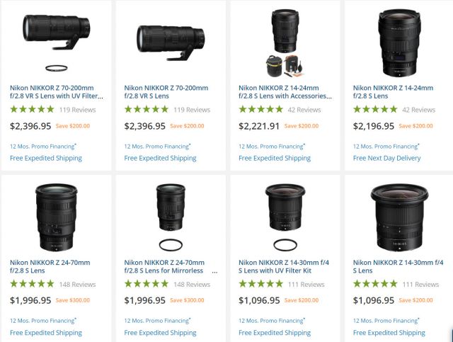 Nikon Z Mount Lens Discounts November 2021