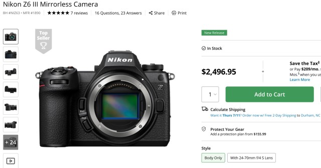 Nikon Z6 III Body-only is in Stock!