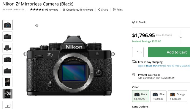 Nikon Zf is 200USD down
