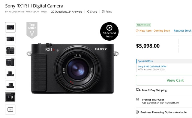 Sony RX1R III Receives Higher-Then-Expected Pre-Orders