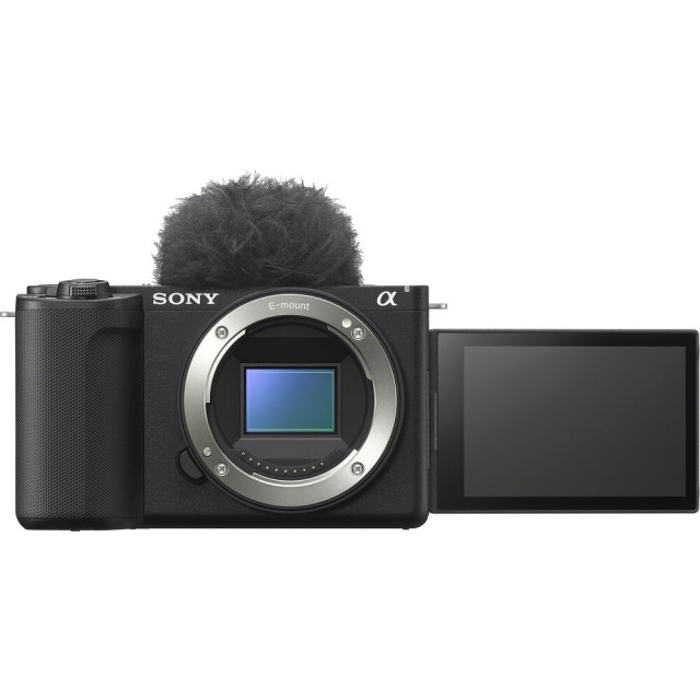 Sony ZV-E10 with a Fully Articulated Screen and a Furry Windscreen