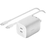 Belkin BoostCharge Pro 65W Dual USB-C GaN Wall Charger with USB-C Cable for the Ricoh GR IV Monochrome