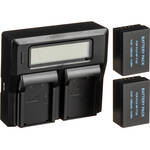 Bescor NPT125 2-Pack Battery and Dual Bay Auto Charger Kit for Select FUJIFILM Cameras for the Fujifilm GFX 50S