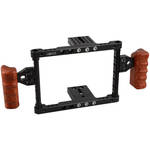CAMVATE Camera Cage with Wooden Side Handles for DSLR, Mirrorless & Small Cameras for the Pentax K-1 II