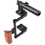 CAMVATE Half Camera Cage with Top Handle & Wood Side Grip for DSLR/Small Camera for the Canon 1D X III