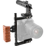CAMVATE Universal Camera Cage with Top Handle and Wooden Handgrip for the Canon 1D X III
