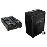 Core SWX NANO Micro 98Wh 4-Battery Kit with Fleet Q Quad Charger (V-Mount) for the RED Komodo-X 6K