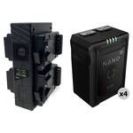 Core SWX NANO Micro 98Wh Li-Ion 4 x Batteries + Quad Charger Kit (V-Mount) for the RED Komodo-X 6K