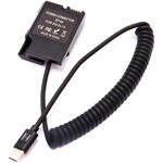 DigitalFoto Solution Limited Nikon EN-EL14 Dummy Battery + USB Type-C Coiled Power Cable for the Nikon D3300