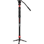iFootage Cobra 3 Strike Aluminum Monopod with Low Profile Minipod Base&nbsp;and K5S Fluid Head for the Sony A7 V