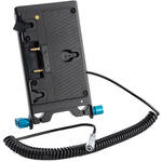 IndiPRO Tools Gold Mount Battery Plate with 15mm Rod Mount & Coiled Cable for BMPCC 4K/6K (18-40