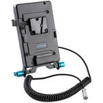 IndiPRO Tools V-Mount Battery Plate with 15mm Rod Mount & Coiled Cable for BMPCC 4K/6K (18-40