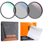 K&F Concept UV, CP & ND Filter Kit with Lens Cleaning Cloth (40.5mm) for the Sony A6000
