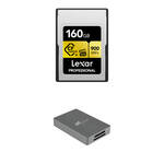 Lexar 160GB Professional CFexpress Type A Card GOLD Series with CFexpress Type A and SD Card Reader for the Sony A1 II