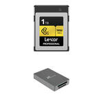 Lexar 1TB Professional CFexpress Type B Card GOLD Series with CFexpress Type B and UHS-II SD Card Reader for the RED Komodo-X 6K