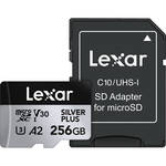 Lexar 256GB Professional SILVER PLUS UHS-I microSDXC Memory Card with SD Adapter for the DJI Osmo Action 4