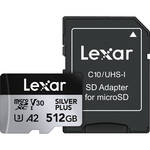 Lexar 512GB Professional SILVER PLUS UHS-I microSDXC Memory Card with SD Adapter for the DJI Pocket 3
