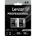 Lexar 64GB Professional 1667x UHS-II SDXC Memory Card (2-Pack) for the Leica Q2 Monochrom