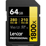 Lexar 64GB Professional 1800x UHS-II SDXC Memory Card (GOLD Series, 2-Pack) for the Panasonic FZ1000 II