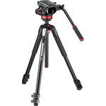 Manfrotto 502AH Video Head & MT055XPRO3 Aluminum Tripod Kit for the Panasonic S1R