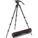 Manfrotto 608 Nitrotech Fluid Video Head and 536 Carbon Fiber Single Legs Tripod for the Z CAM E2-F6 II 6K