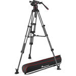 Manfrotto 612 Nitrotech Fluid Video Head and Carbon Fiber Twin Leg Tripod with Middle Spreader for the RED Komodo 6K