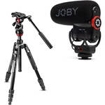 Manfrotto Befree Live Aluminum Video Tripod Kit with Wavo PLUS Microphone for the Fujifilm X-T1 IR