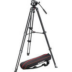 Manfrotto MVH500A Fluid Drag Video Head with MVT502AM Tripod and Carry Bag for the Olympus E-M1 III