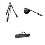 Manfrotto MVH500AH Flat Base Fluid Head, MT190CXPRO4 Tripod Legs,Padded Case Kit for the Z CAM E2-F6 II 6K