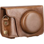 MegaGear Ever Ready Genuine Leather Camera Case and Strap for Panasonic Lumix DC-ZS200 (Brown) for the Panasonic ZS200