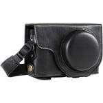 MegaGear Ever Ready Leather Camera Case and Strap for Panasonic LUMIX DC-ZS70 or DC-TZ90 (Black) for the Panasonic ZS70