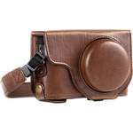 MegaGear Ever Ready Leather Camera Case and Strap for Panasonic LUMIX DC-ZS70 or DC-TZ90 (Dark Brown) for the Panasonic ZS70