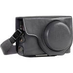 MegaGear Ever Ready Leather Camera Case and Strap for Panasonic LUMIX DC-ZS70 or DC-TZ90 (Gray) for the Panasonic ZS70