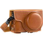 MegaGear Ever Ready Leather Camera Case and Strap for Panasonic LUMIX DC-ZS70 or DC-TZ90 (Light Brown) for the Panasonic ZS70