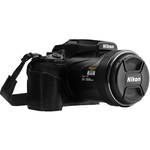 MegaGear Ever Ready Leather Half Camera Case and Strap for Nikon COOLPIX P1000 (Black) for the Nikon P1000