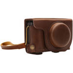 MegaGear Ever Ready PU Leather Camera Case and Strap for Fujifilm XF10 (Dark Brown) for the Fujifilm XF10