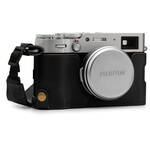 MegaGear Ever Ready Top Grain Leather Half Camera Case for FUJIFILM X100V (Black) for the Fujifilm X100V