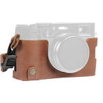 MegaGear EverReady Leather Half Case FUJIFILM X100VI (Brown) for the Fujifilm X100VI