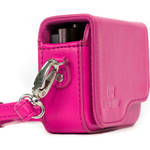 MegaGear PU Leather Camera Case with Strap for Canon PowerShot G9 X Mark II or G9 X (Hot Pink) for the Canon G9 X II