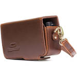MegaGear PU Leather Case with Strap for Canon PowerShot SX740 HS, SX730 HS (Dark Brown) for the Canon SX740 HS
