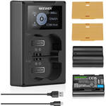 Neewer Dual Battery Charger & Pair of NP-W235 Batteries (2400mAh) for the Fujifilm GFX 100 II