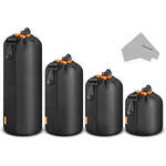 Neewer Waterproof Lens Pouch Set (Black/Orange, 4-Pack) for the Canon RF-S 7.8mm F4 STM Dual