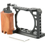 Niceyrig Cage with Wooden Handgrip for Sony Alpha a6400/a6500 for the Sony A6500