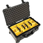 Pelican 1510 Carry On Case with Yellow and Black Divider Set (Black) for the Fujifilm GFX 50S