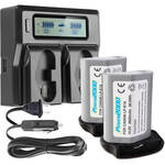 Power2000 2X ACD-445 Batteries with Dual Bay LCD Charger for Canon LP-E19 Type Batteries for the Canon 1D X III