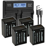 Power2000 4 x Panasonic DMW-BLG10PP-Type Batteries & Dual-Bay LCD Charger Kit for the Panasonic ZS80